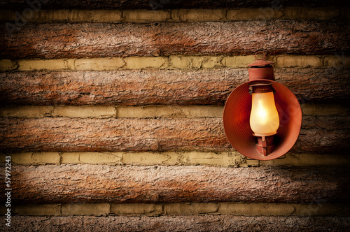 Log Cabin with Lantern
