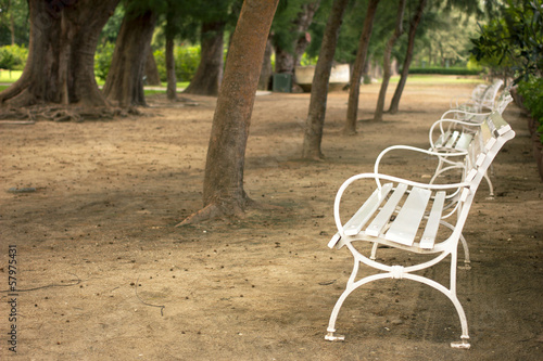 empty white garden chair