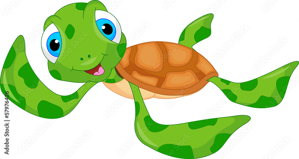 Fototapeta premium cute sea turtle cartoon