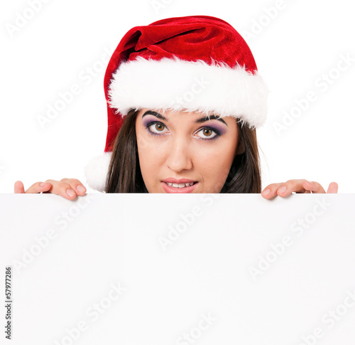 Girl in Santa hat