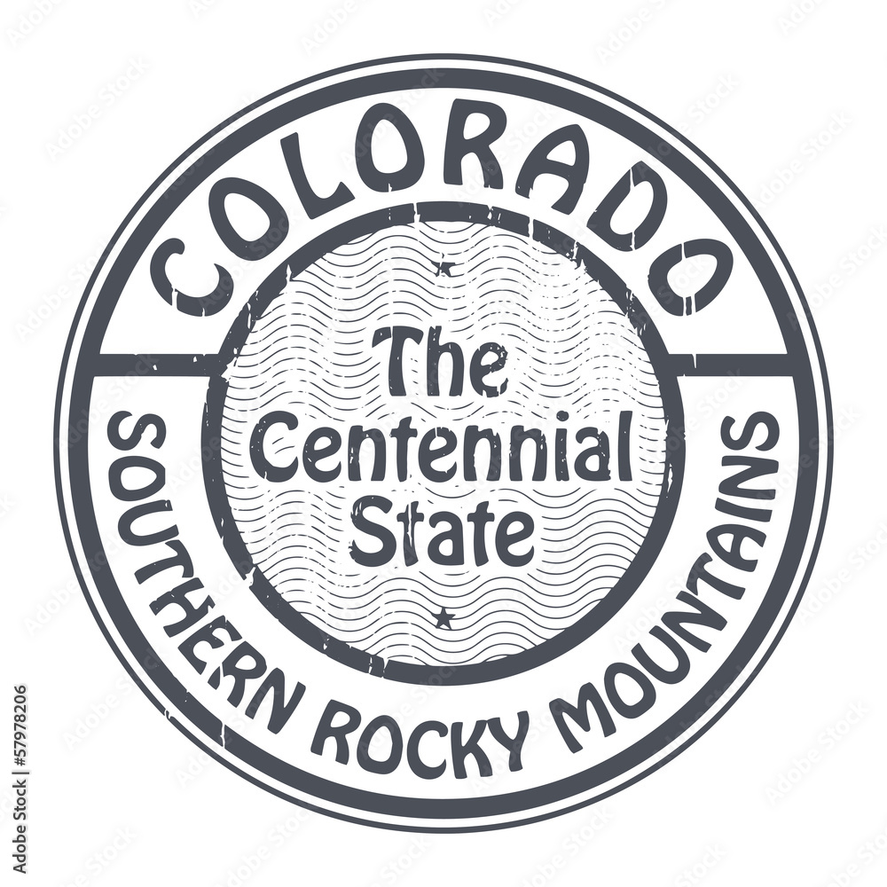Colorado, Southern Rocky Mountains stamp, vector