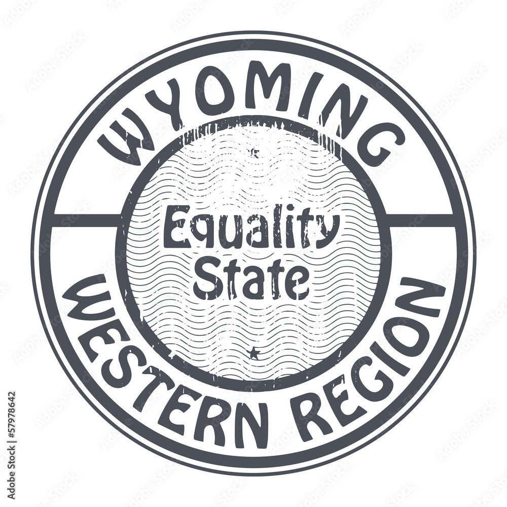Wyoming, Western Region stamp, vector