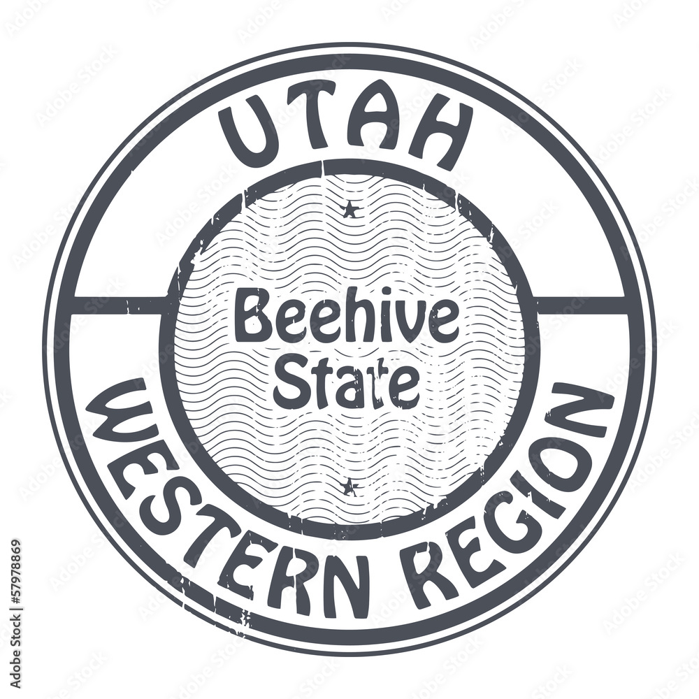 Stamp with name of Utah, Western Region, vector Stamp with name of Utah, Western Region, vector