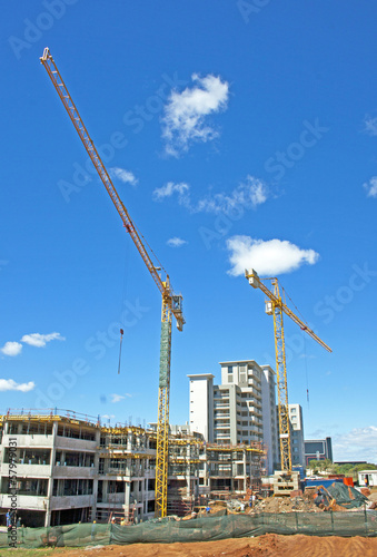 Tower Cranes Operating On Construction Site In Umhlanga Durban S