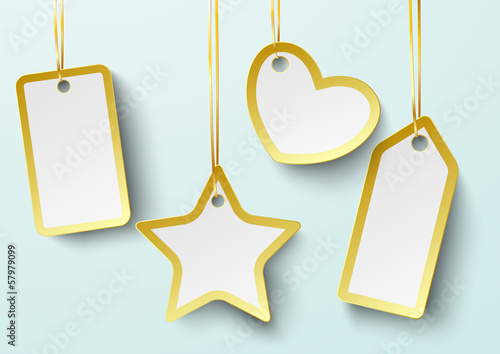 Golden Price Sticker Heart Star 2 PiAd