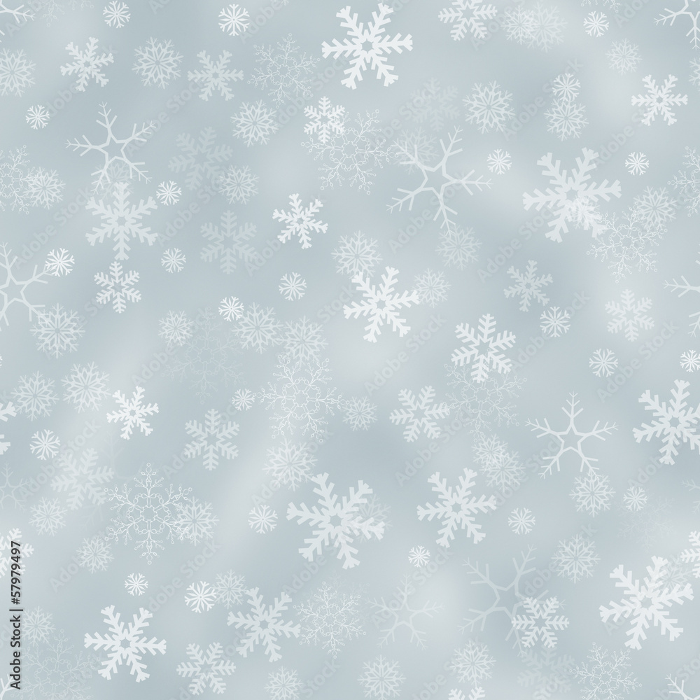 Seamless silver background with snowflakes