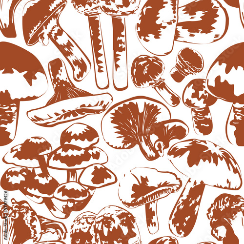 seamless background mushrooms