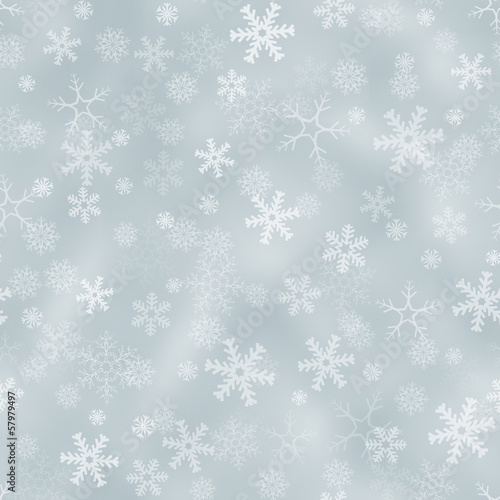 Seamless silver background with snowflakes