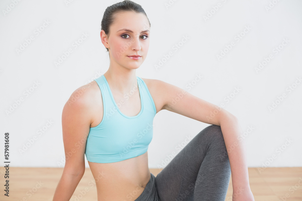Portrait of a fit woman in fitness studio Portrait of a fit woman in fitness studio