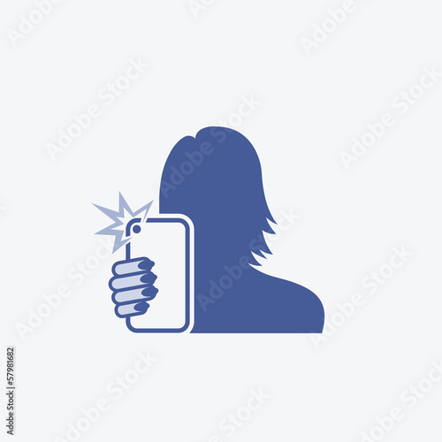 Girl self taking photo