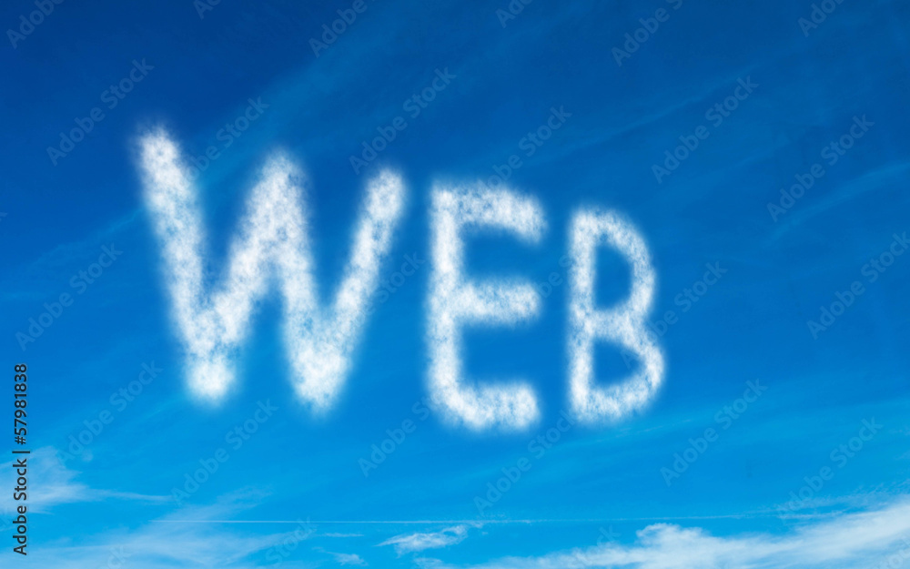 Web written in white in sky Web written in white in sky