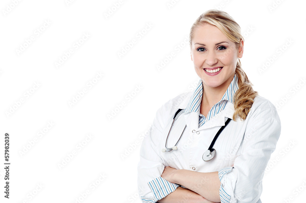 Confident young smiling female doctor Confident young smiling female doctor