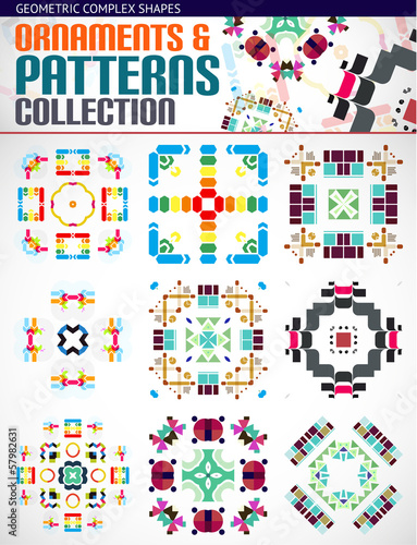 Abstract complex geometric patterns set