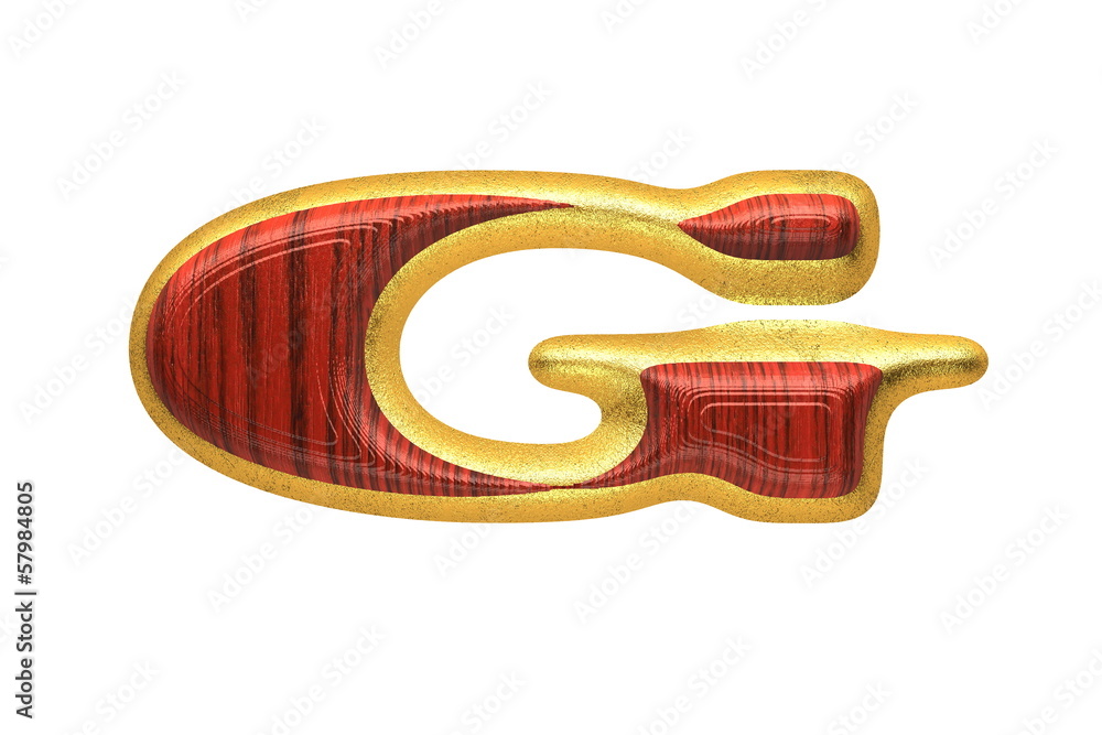 isolated golden figure with red wood isolated golden figure with red wood
