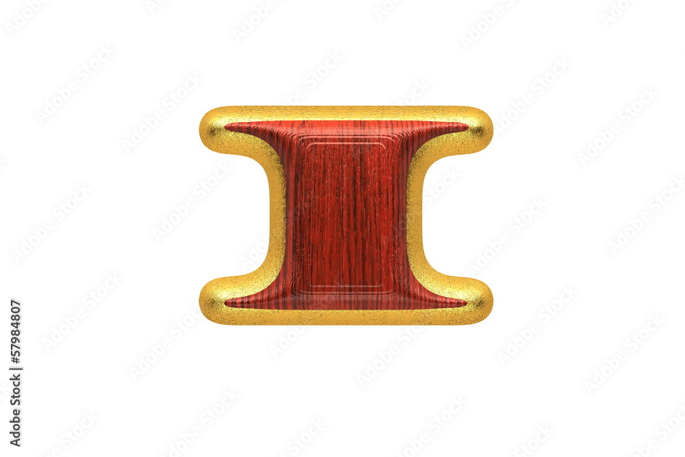 isolated golden figure with red wood isolated golden figure with red wood