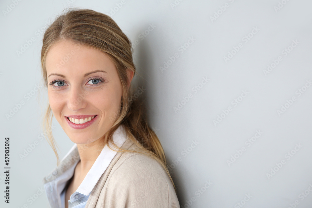 Portrait of beautiful blond girl, isolated Portrait of beautiful blond girl, isolated