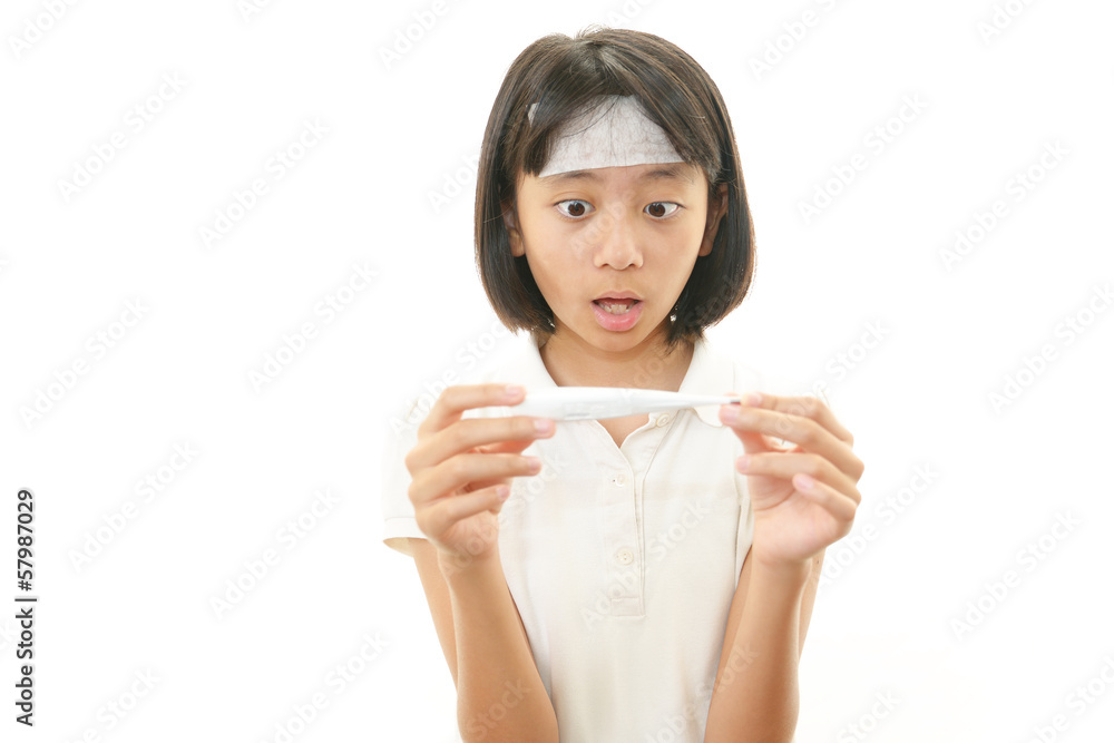 風邪に罹患した女の子