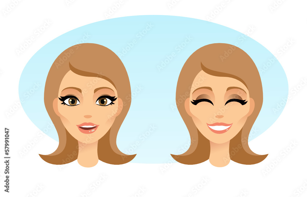 Beautiful Women Heads illustration Vector Beautiful Women Heads illustration Vector