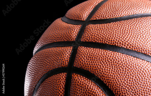 Basketball ball against dark background