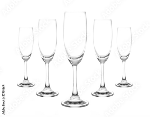 empty wine glass isolated