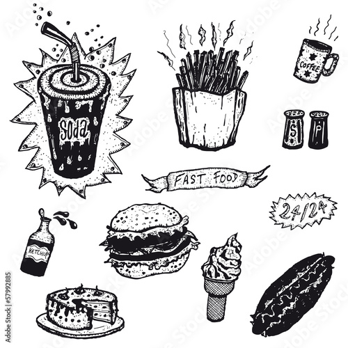 Fast Food And Burger Restaurant Icons