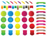 ribbons stickers colors set