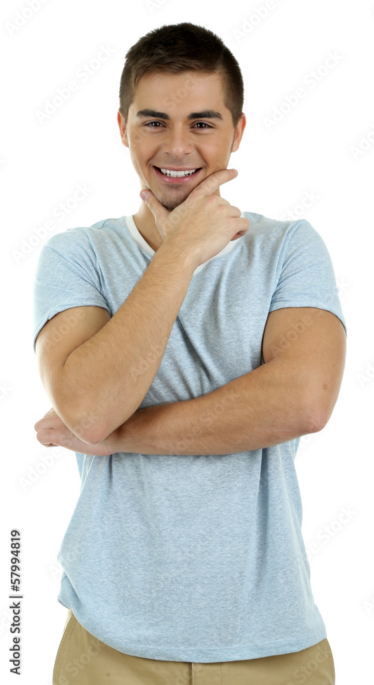 Handsome young man isolated on white Handsome young man isolated on white