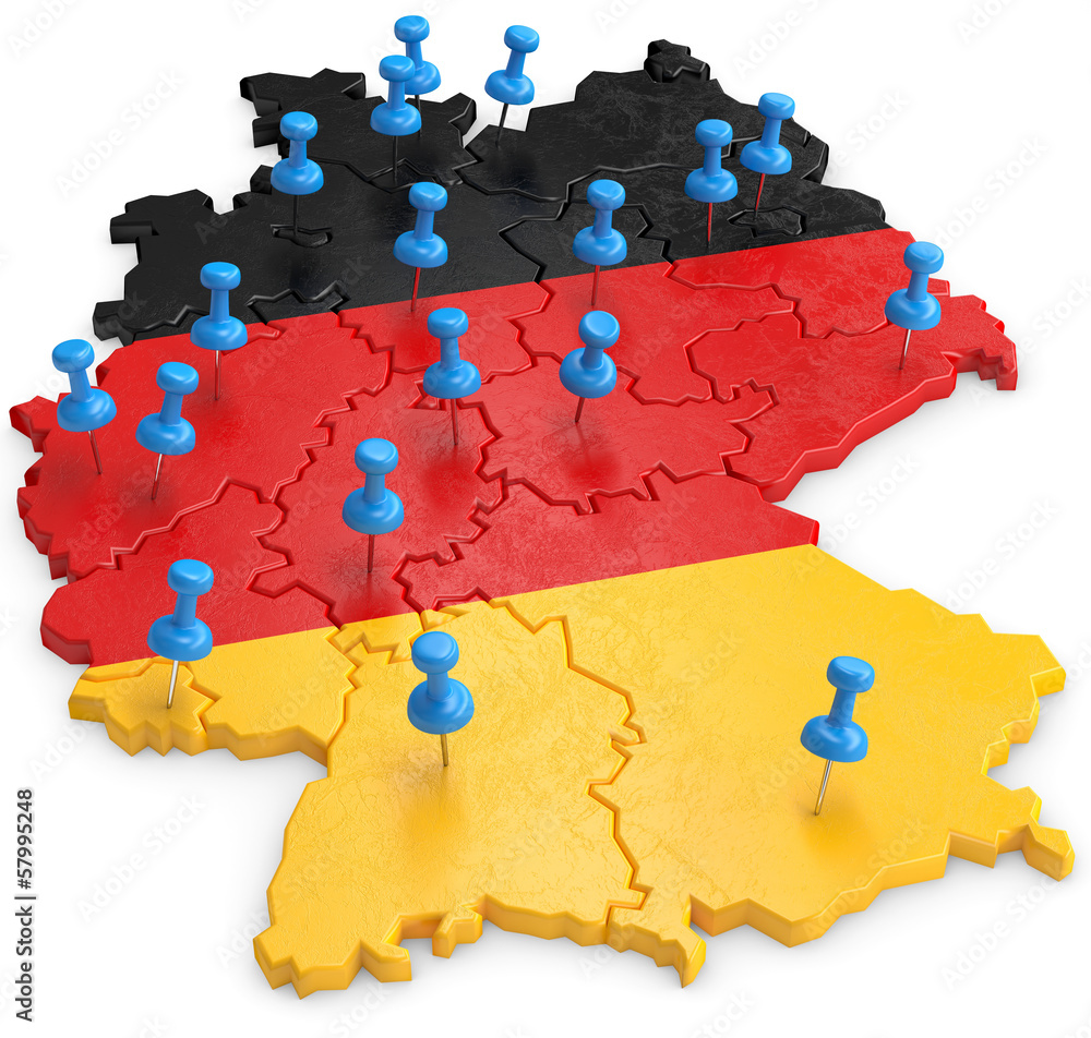 Deutschlandkarte Pinnadel Stock-Illustration | Adobe Stock