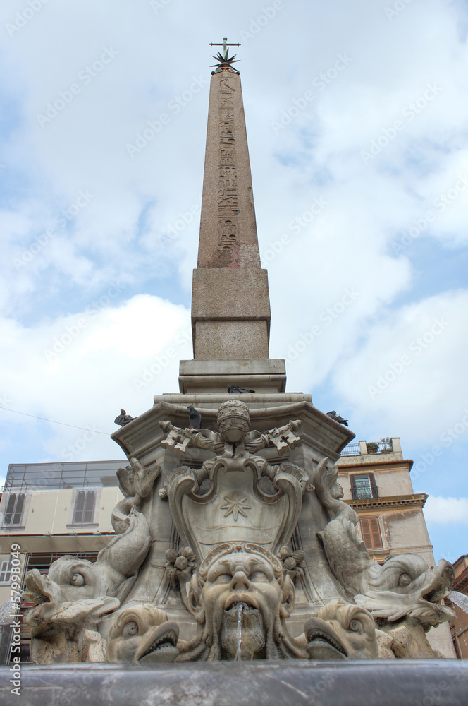 Fototapeta premium Fontana dei Quattro Fiumi (Vierströmebrunnen, Four Rivers)