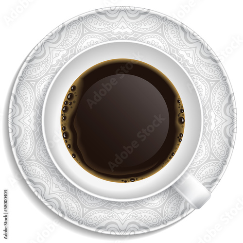 Cup of coffee on saucer