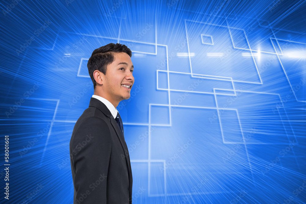Composite image of smiling asian businessman Composite image of smiling asian businessman