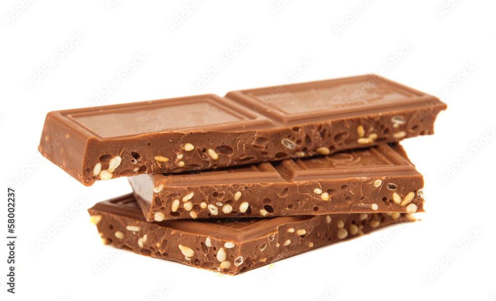 chocolate with sesame seeds isolated chocolate with sesame seeds isolated