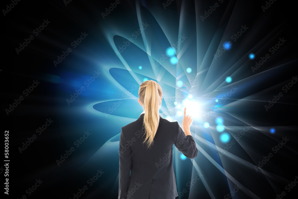 Composite image of businesswoman pointing somewhere Composite image of businesswoman pointing somewhere