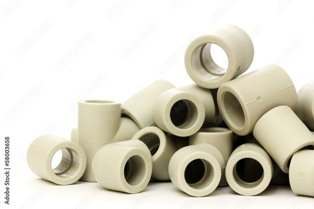 A lot of combined fittings for plastic pipes A lot of combined fittings for plastic pipes