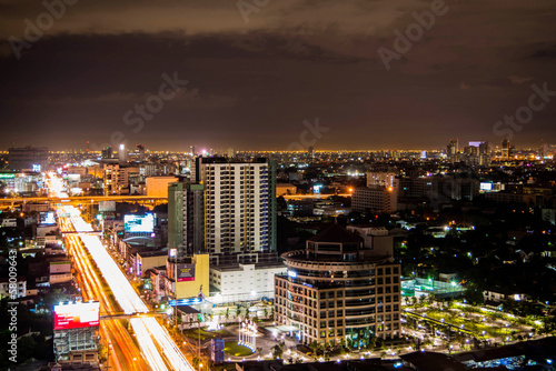 City at night,bird eye view