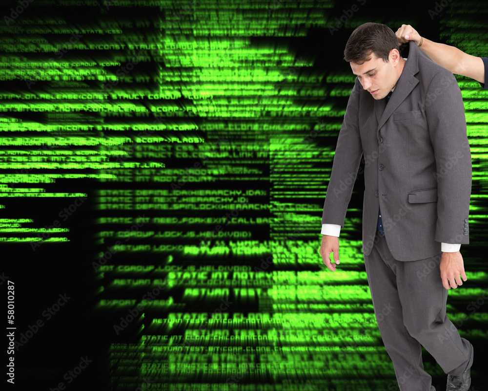 Fototapeta premium Composite image of businessman hanging