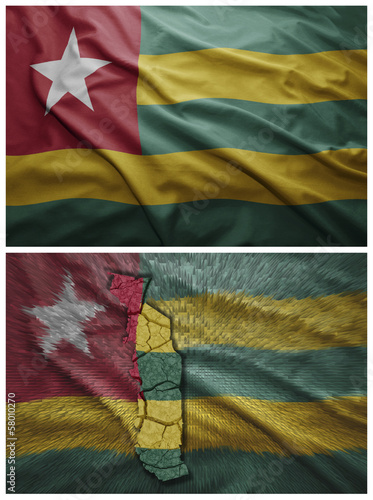 Togo flag and map collage