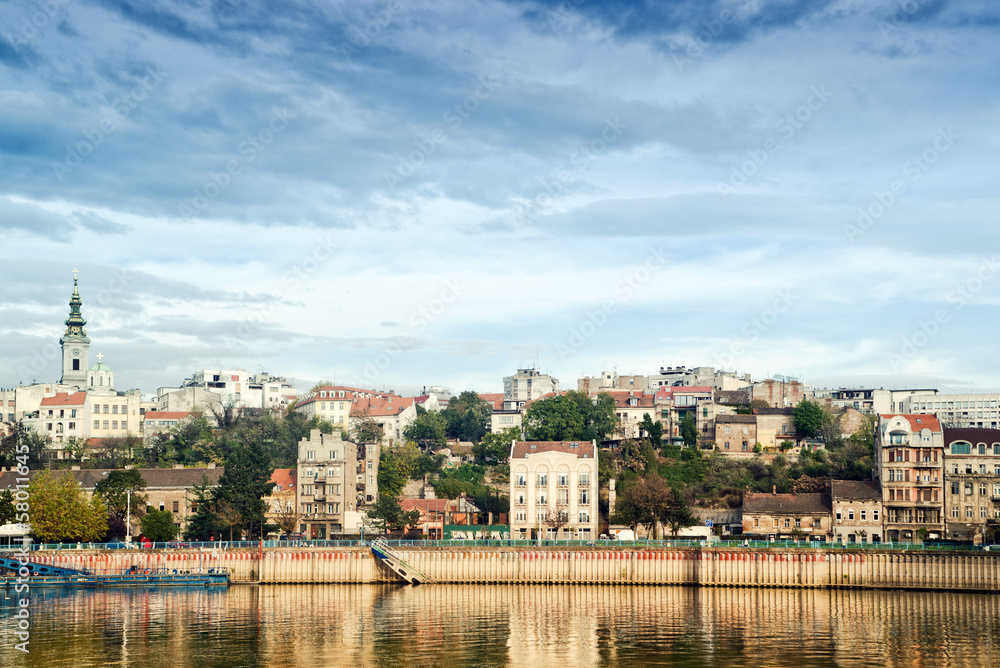 Belgrade City over the Sava river