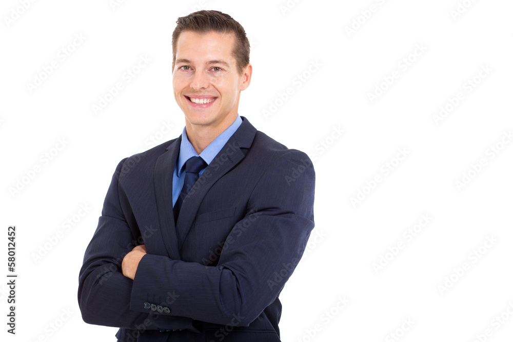 young corporate worker with arms folded young corporate worker with arms folded