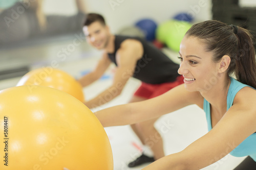 Young woman training in the...