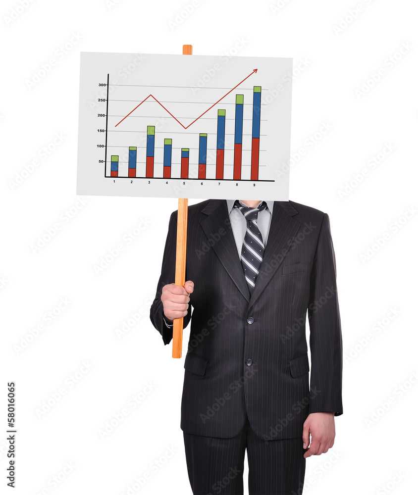 signboard with graph of profits signboard with graph of profits