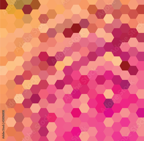 Purple and orange hexagonal pattern