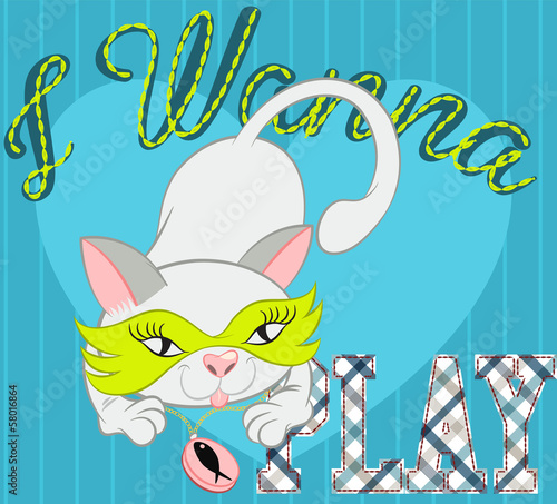 Illustration vector of cute cat with antifas and diamonds