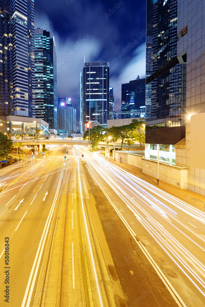 Fototapeta premium Hongkong nocą