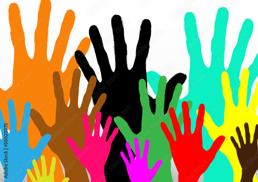 Fototapeta premium colorful up hands vector illustration