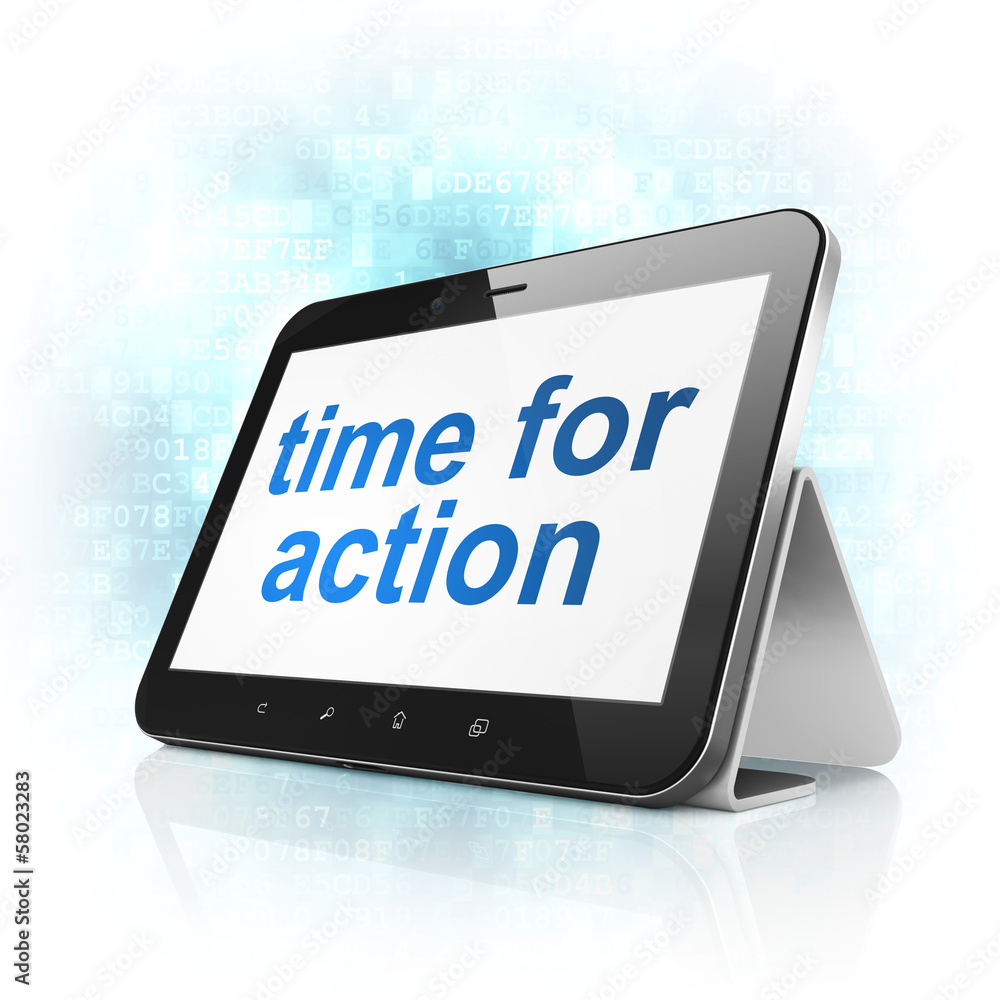 Time concept: Time for Action on tablet pc computer Time concept: Time for Action on tablet pc computer