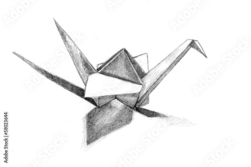 Paper cranes sketch