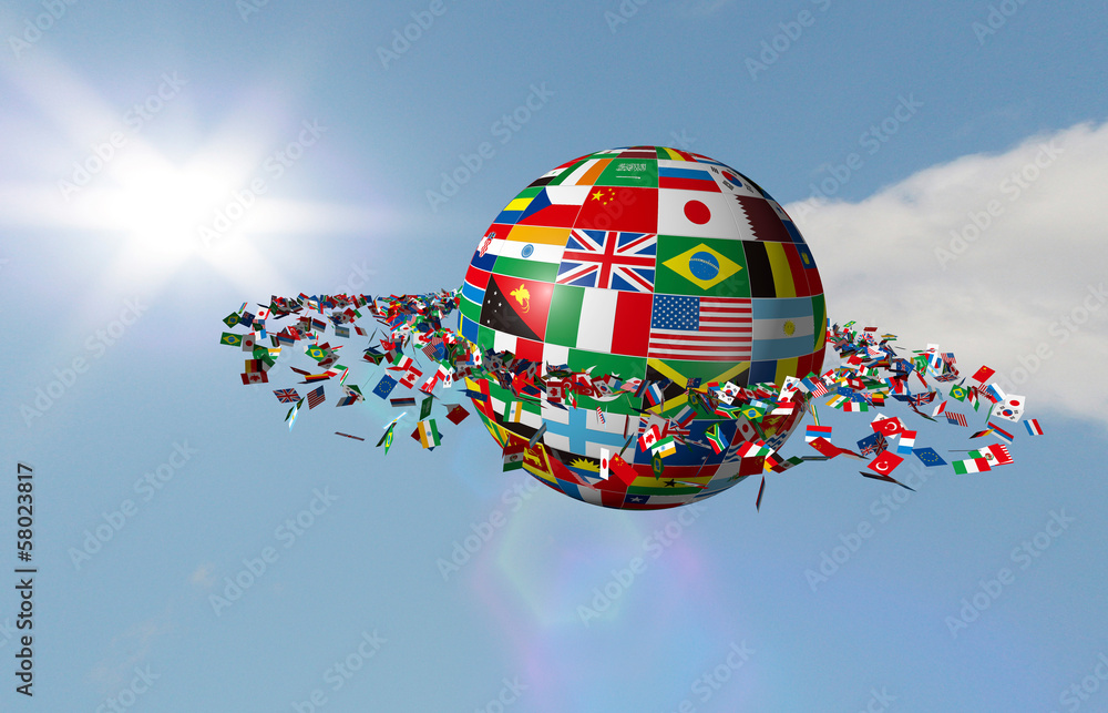 国旗の地球 国旗の地球