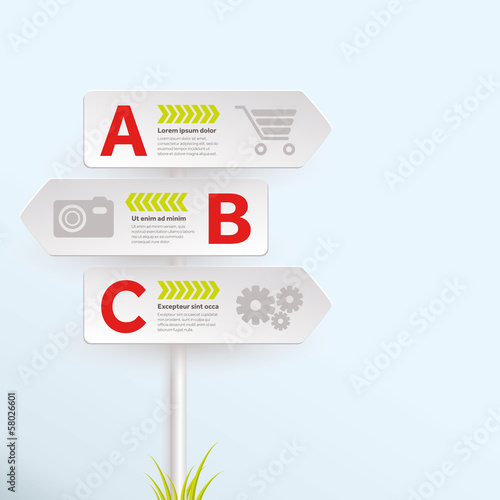 Creative template - Way sign for infographics and reports photo