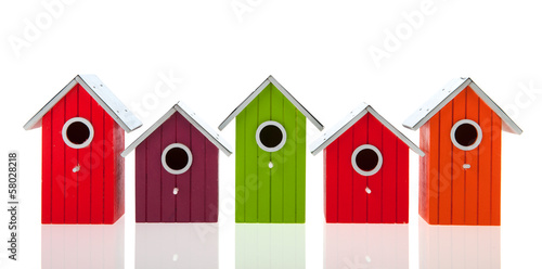 Colorful bird houses